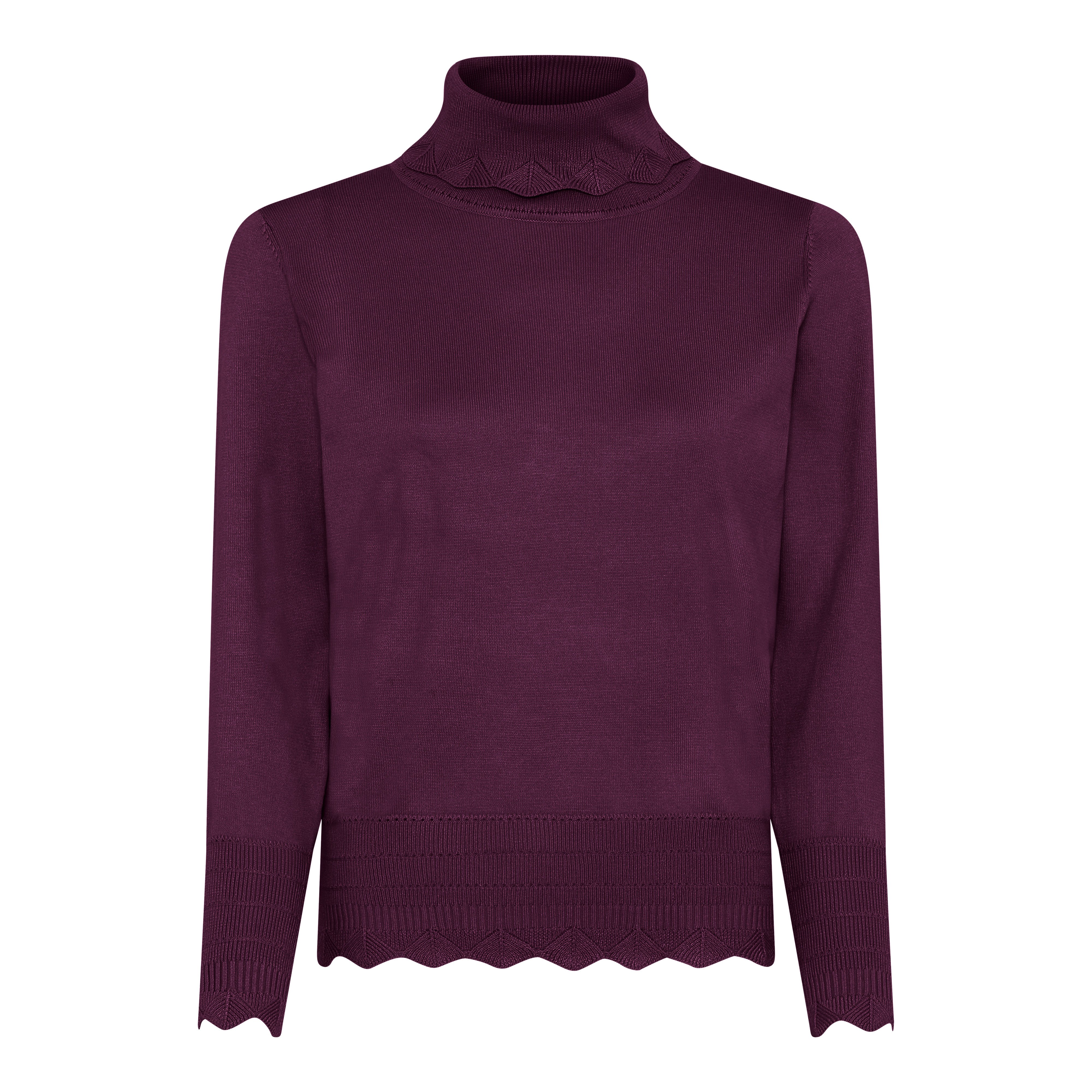 Blommefarvet strikbluse fra Micha – let og komfortabel strik til kvinder 40+ i dansk design.