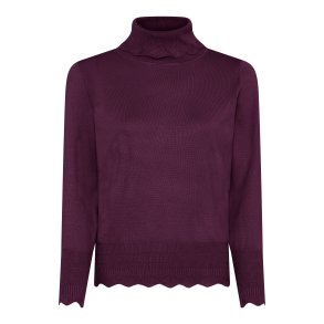 Blommefarvet strikbluse fra Micha – let og komfortabel strik til kvinder 40+ i dansk design.