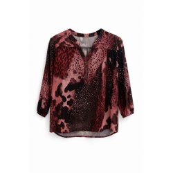 2-Biz Maja bluse i rde nuancer set forfra