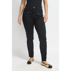 2-Biz Rany bukser i sort med smalle ben – frontvisning