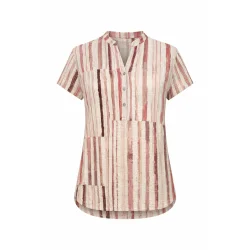 Produktbillede af 2-Biz Beate bluse med vandrette rosa striber