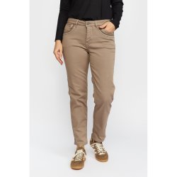 M�rk sandfarvet 2-Biz Berit bukser i farven Driftwood vist p� model