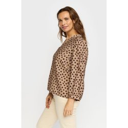 Sidebillede af 2-Biz bluse i Driftwood Dots med 3/4 �rmer