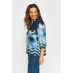 Sidebillede af Epel blusen fra 2-Biz med 3/4 �rmer og b�lgeprint