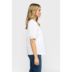 Sidebillede af hvid 2-Biz skjorte med elastikdetalje p� �rmerne