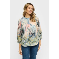 Bl�m�nstret 2-Biz Johanna bluse med 3/4 �rmer vist forfra p� model