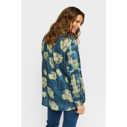 2-Biz - Model Kenna Skjortebluse, BL� OG GR�N