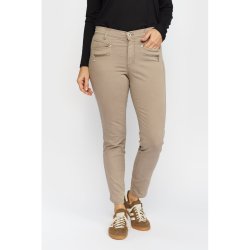 M�rk sandfarvet 2-Biz Rany bukser i farven Driftwood vist p� model