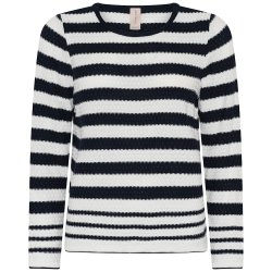 Skovhuus - Strikbluse, NAVY STRIBET