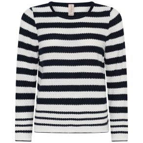 Skovhuus - Strikbluse, NAVY STRIBET