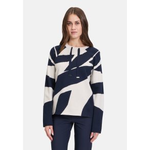 Betty Barclay - Strikbluse, BEIGE OG SORT