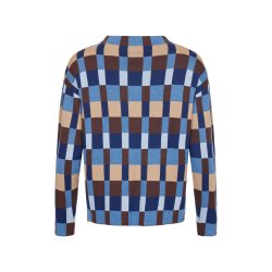 Bagside af Sunday strikbluse – rund hals og lange rmer