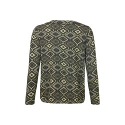 Detalje af grnt mnster og elastik nederst p Sunday T-shirt til kvinder