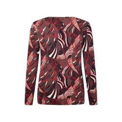 Nrbillede af bordeaux og brunt mnster samt elastik nederst p Sunday bluse