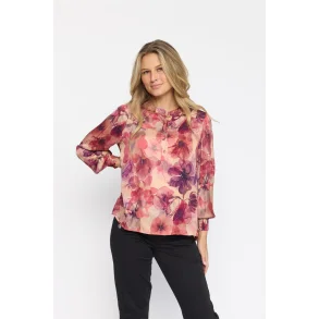 Kvinde ifrt 2-Biz bluse med lange rmer og v-udskring