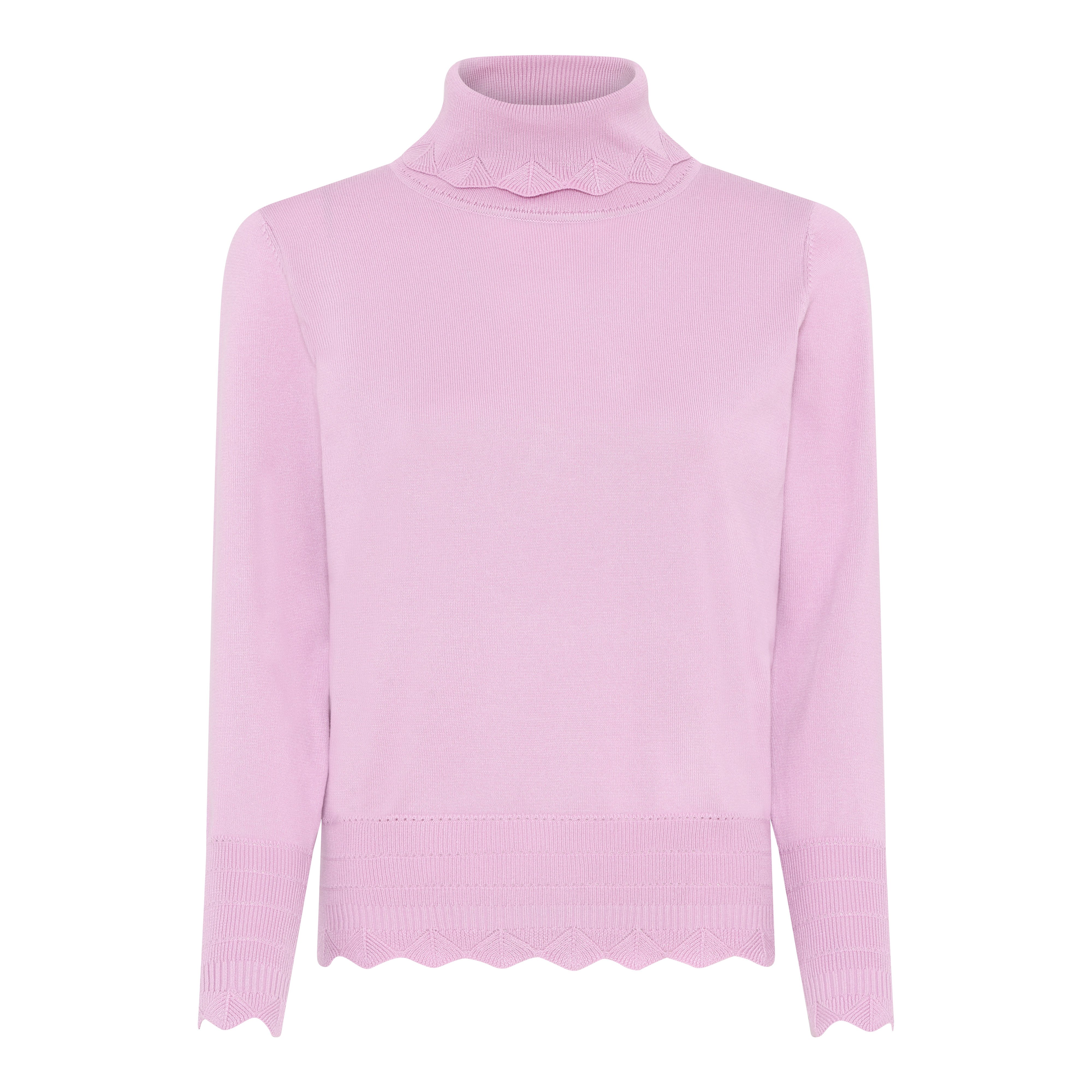 Rosa strikbluse fra Micha – let og komfortabel strik til kvinder 40+ i dansk design