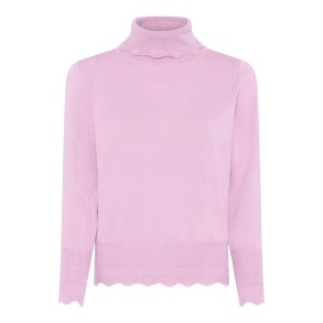 Rosa strikbluse fra Micha – let og komfortabel strik til kvinder 40+ i dansk design