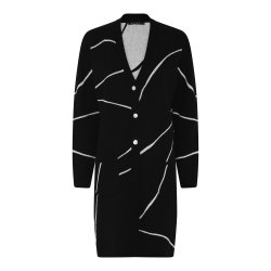 Micha - Cardigan, SORT/OFF WHITE 