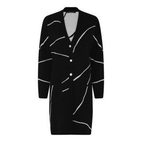 Micha - Cardigan, SORT/OFF WHITE 
