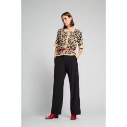 Strikcardigan med korte rmer med leopardprint fra Micha 