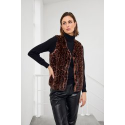 Model ifrt Micha fake fur vest i leopardprint med bld og lun kvalitet