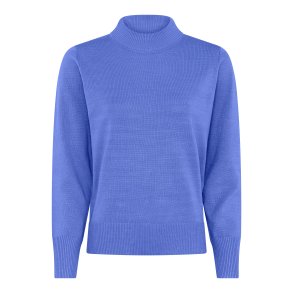 Micha striktrje med turtleneck, semihj hals og brede ribkanter, bld og behagelig strik til kvinder