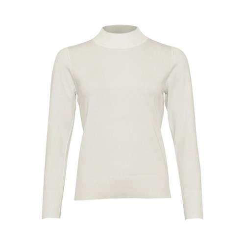 Micha strikbluse i bld kvalitet med turtleneck, rund udskring og lange rmer – en god basisbluse til kvinder.