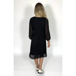 Sort 2-Biz kjole set bagfra – chiffonlag og behageligt fit