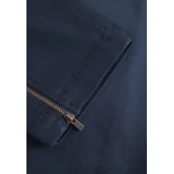 Nrbillede af Laurie Piper bukser i navy stof med lynlsdetaljer og stretch