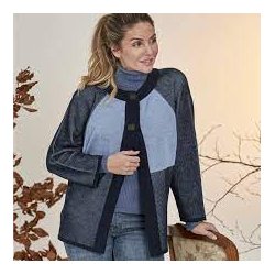 Skovhuus - Cardigan med uld, BLACK/GREY 