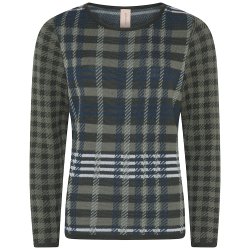 Skovhuus - Smart og elegant grn strikbluse til modne kvinder