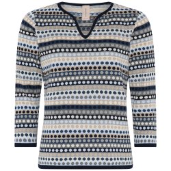 Skovhuus - Strikbluse, NAVY OG SAND