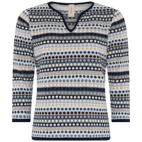 Skovhuus - Strikbluse, NAVY OG SAND