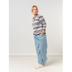 Skovhuus - Strikbluse, NAVY OG SAND