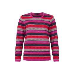 Strikbluse fra Sunday i pink og rd 