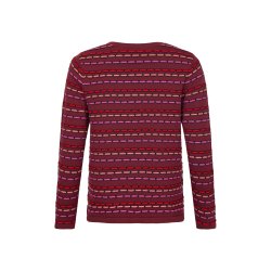 Strikbluse fra Sunday i flotte varme rde nuancer