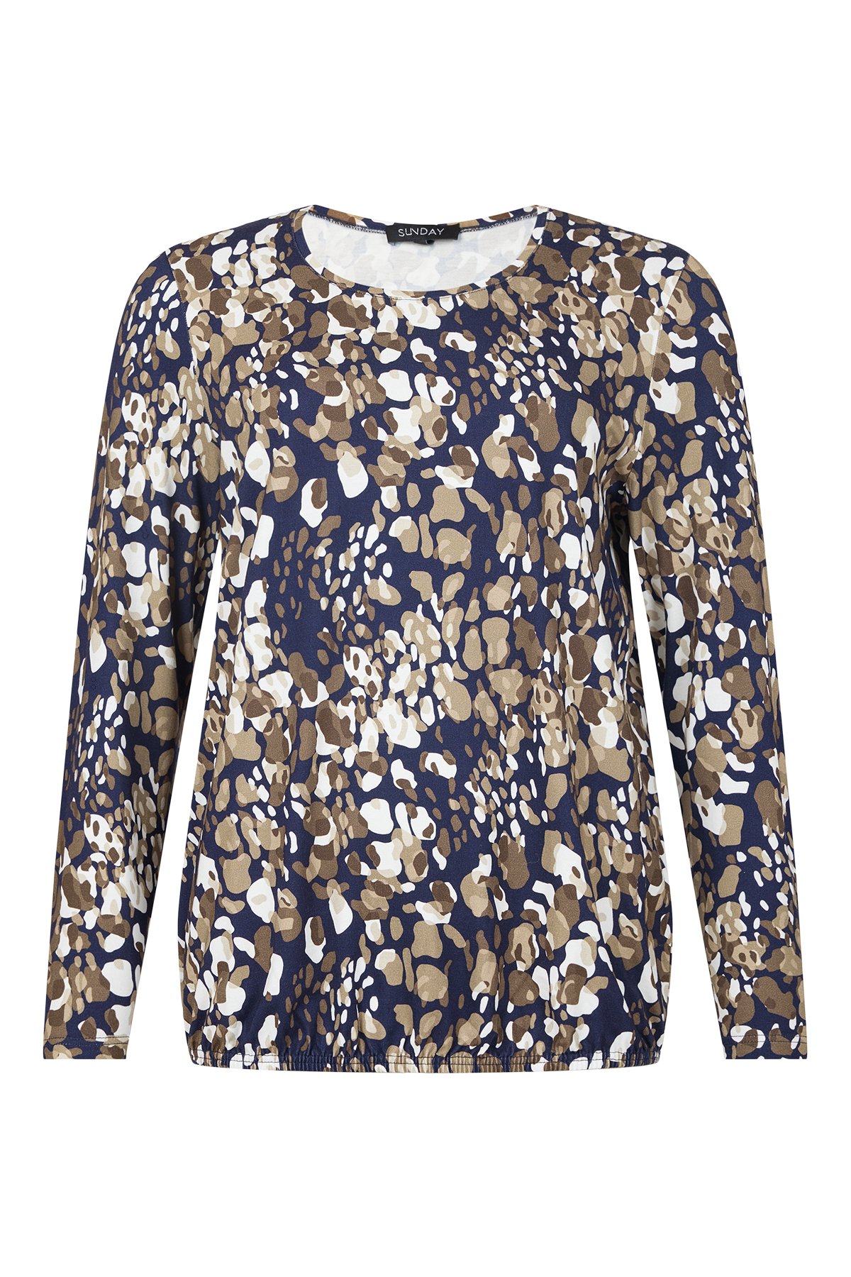Bluse fra Sunday med flot print, rund hals og lange rmer