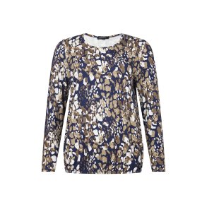 Bluse fra Sunday med flot print, rund hals og lange rmer