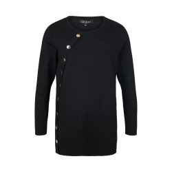 Sunday ensfarvet strikket tunika til kvinder med rund hals og lange rmer