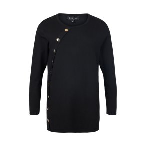 Sunday ensfarvet strikket tunika til kvinder med rund hals og lange rmer