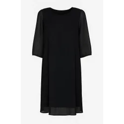 Sort Tamas kjole fra 2-Biz med meshrmer og sm prikker