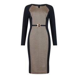 Tia - Kjole, SORT OG BRUN