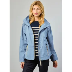 Lys indigo bl� Junge Nera overgangsjakke i maritim stil vist forfra