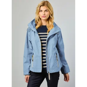 Lys indigo bl� Junge Nera overgangsjakke i maritim stil vist forfra