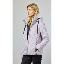 Lys lavendel Junge Nivi overgangsjakke med grafisk m�nster vist forfra