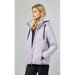 Lys lavendel Junge Nivi overgangsjakke med grafisk m�nster vist forfra