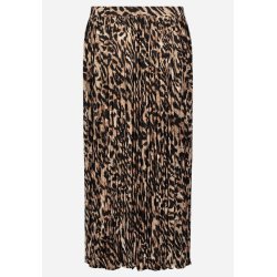 Bagsidevisning af lang nederdel med leopardprint, fladt produktbillede