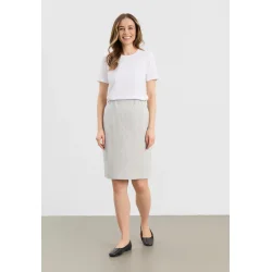 Hvidstribet LAURIE Simone nederdel vist p� model forfra