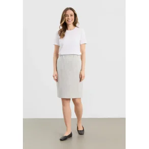 Hvidstribet LAURIE Simone nederdel vist p� model forfra