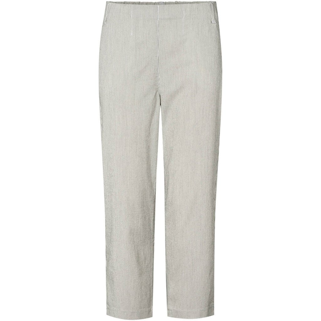 Hvide LAURIE Taylor crop bukser med fine gr� striber vist forfra